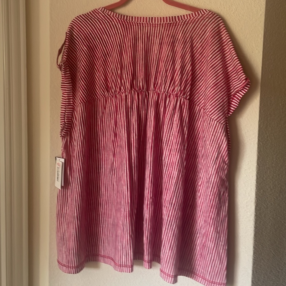 Westbound Red and White Striped Blouse - Picture 4 of 4